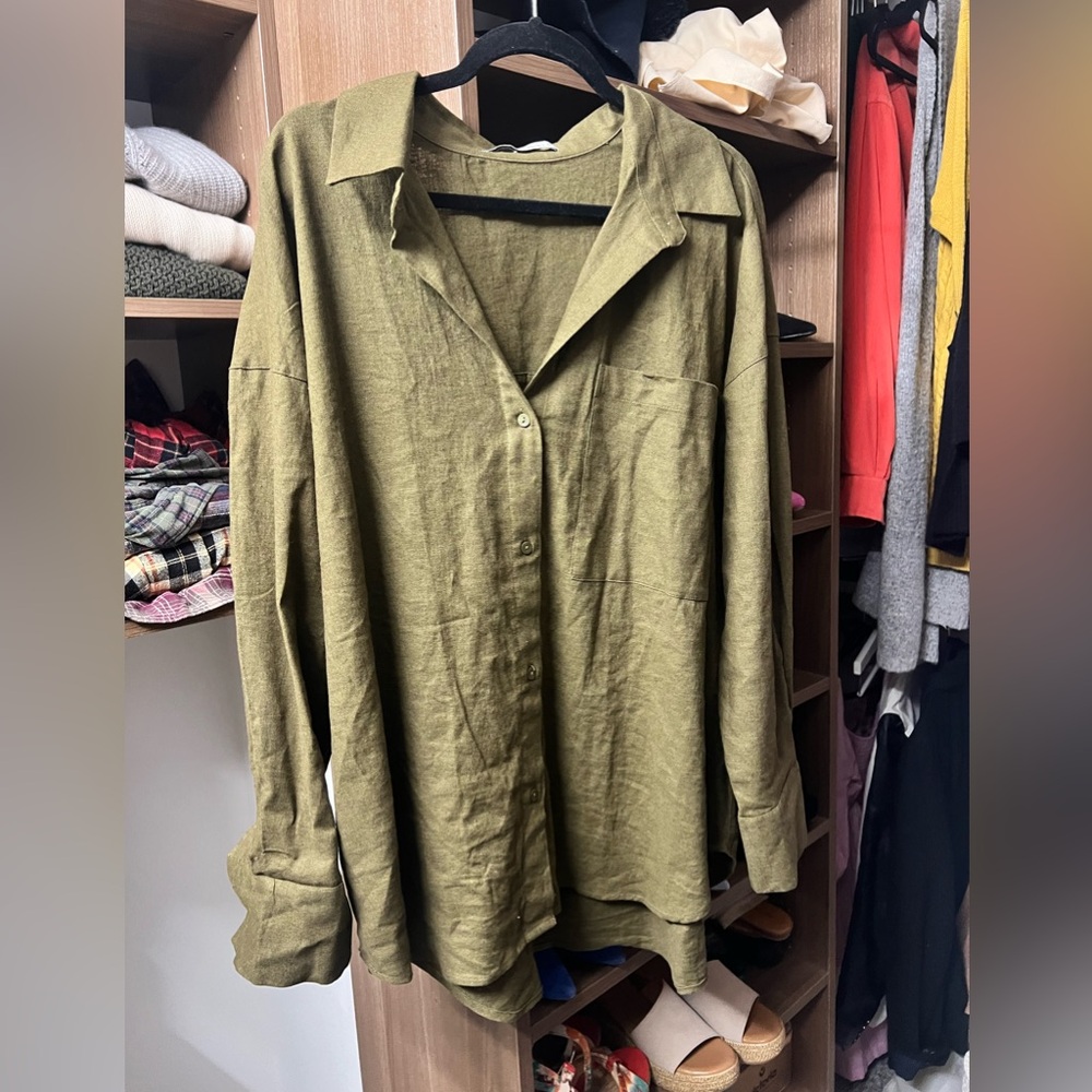 Abercrombie & Fitch Oversized linen shirt